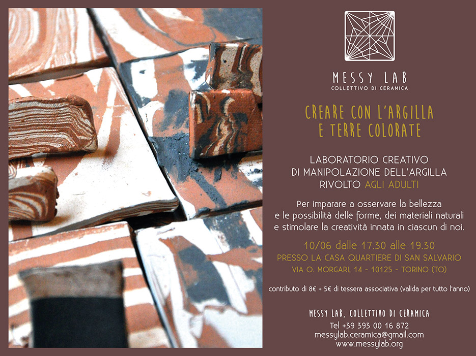 Creare con l'argilla e terre colorate: laboratorio per adulti a cura di MESSY LAB
