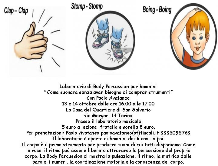 Laboratorio di Body Percussion per bambini