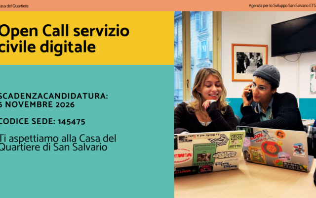 Fai il servizio Civile Digitale alla Casa del Quartiere