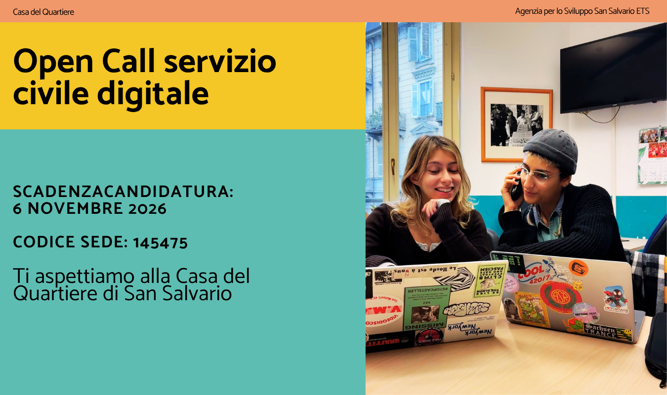 Fai il servizio Civile Digitale alla Casa del Quartiere